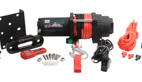 Winch - 6000 LB - Synthetic Rope - 4 Bolt