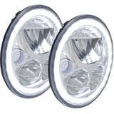 2007-2017 Jeep JK VX LED Headlight Kit - Chrome | White Halo