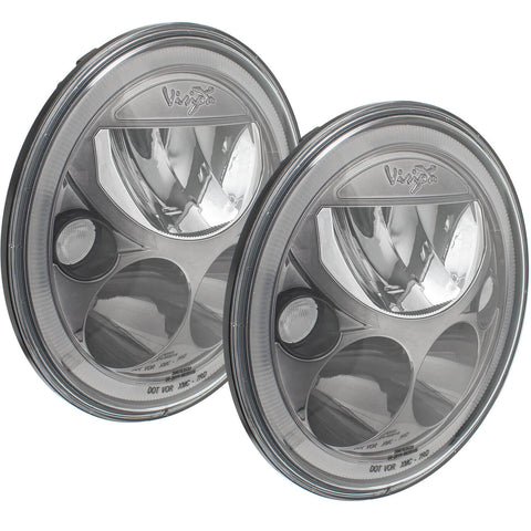 2007-2017 Jeep JK VX LED Headlight Kit - Black Chrome | Amber Halo