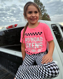 Youth Checked out Tee - Neon Pink