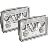 4x6" VX Series LED Headlight Kit - Chrome | Amber Halo