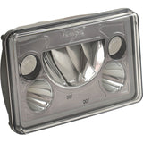 Single 4x6 Rectangle VX Black Chrome LED Headlight (with Low-High-Halo)