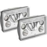 4x6" VX Series LED Headlight Kit - Chrome | White Halo