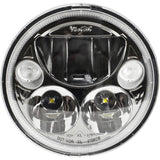 5.75" Single Black Chrome Face Round VX Headlight (with Low-High-Halo)