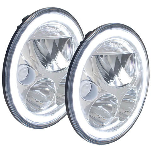 7" VX Series LED Headlight Kit - Chrome | White Halo