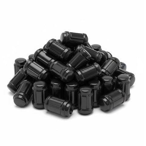 10X1.25 4 LUG BULK 100pcs 14MM HEX 1.11" BLACK
