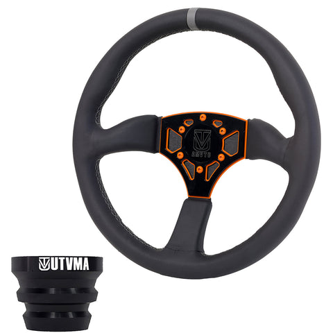 UTVMA Octane Leather Steering Wheel With Hub (Polaris, Can Am, Kawasaki, Honda Models
