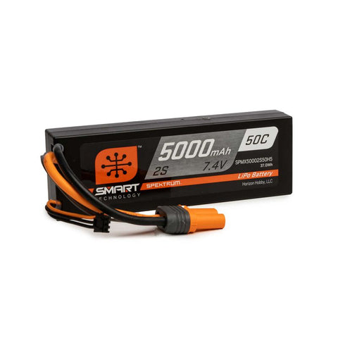 7.4V 5000mAh 2S 50C Smart Hardcase LiPo Battery: IC5 Item No. Spektrum SMART - SPMX50002S50H5