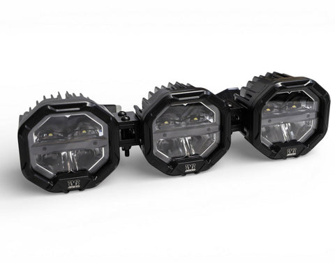 3 Light U-Con Interlocking Off Road LED Pod With Amber or White DRL Running Light