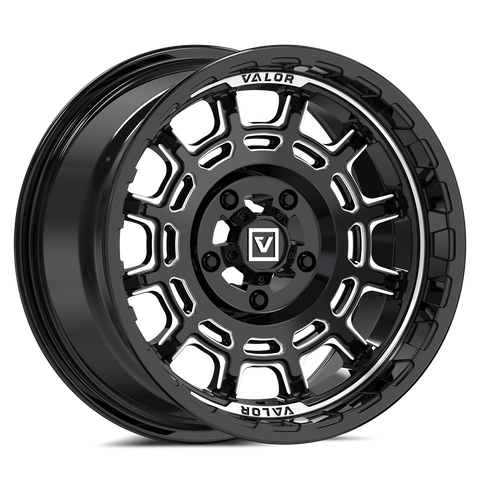 V17 15X8 +10MM 5X114.3 GLOSS BLACK MILLED