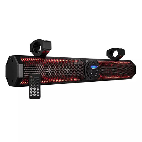 26" Marine Amplified Soundbar with Bluetooth USB & RGB Lighting 6 Speakers 600 Watts SKU: SB26BTXRGB