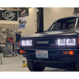 Single 4x6 Rectangle VX Black Chrome LED Headlight (with Low-High-Halo)