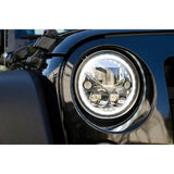 2007-2017 Jeep JK VX LED Headlight Kit - Chrome | White Halo