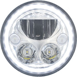 7" XMC Motorcycle LED Headlight Chrome | White Halo