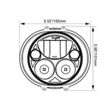 7" XMC Motorcycle LED Headlight Chrome | White Halo