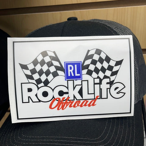 RockLife Offroad Crossed flag decal