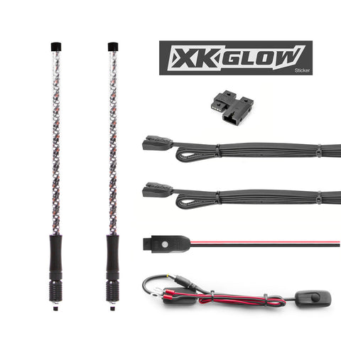 XK GLOW 2 PC 32" WHIP WITH DUAL MODE DASH CONTROLLER